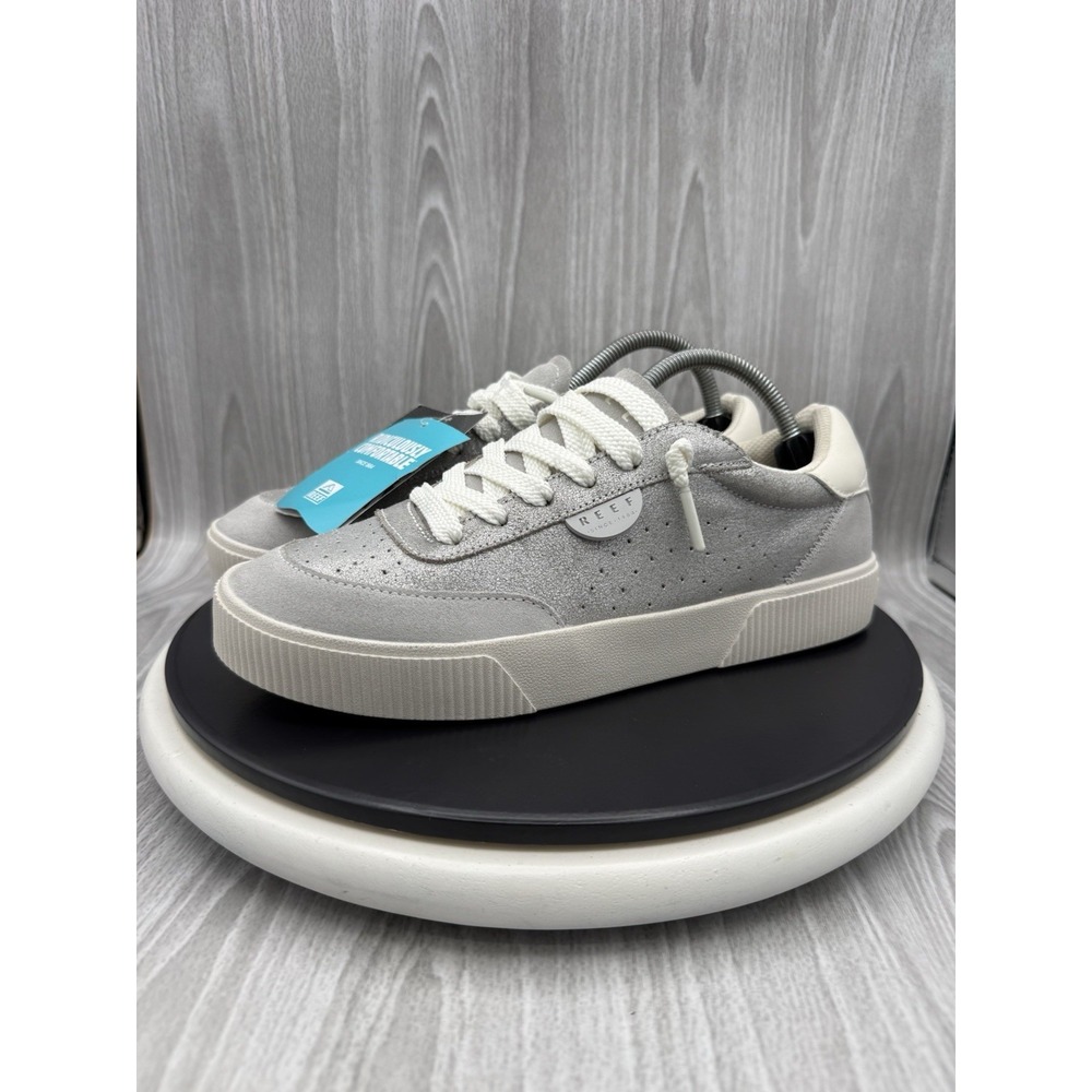 Reef Lay Day Seas Womens Size 10 Silver Suede Sneakers Casual Shoes CJ5985 NEW
